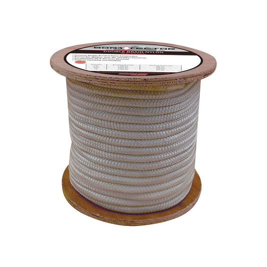 Extreme Max 3006.2174 BoatTector Double Braid Nylon Rope - 1/4" x 600', White