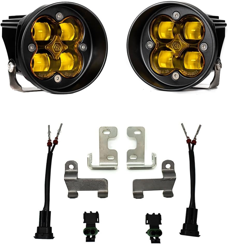 Baja Designs Squadron-R SAE Fog Pocket LED Light Kit for Toyota 4Runner, Tacoma, Tundra, Sequoia (SAE Fog; Amber)