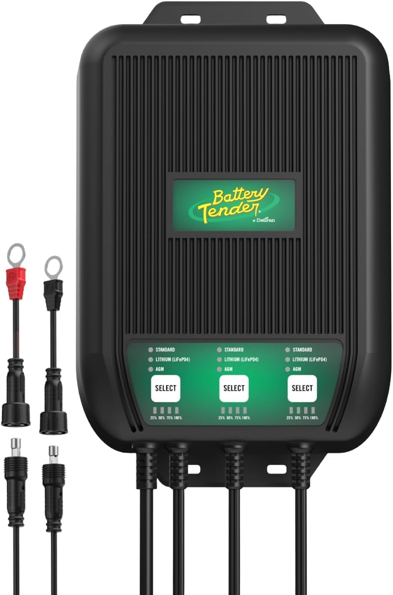 Battery Tender WaveCharge Pro 3 Bank Multibank Charger - 30 AMP (10 AMPs Per Bank) - 12V - Smart Multi Battery Weatherproof Charger and Maintainer - 022-1008-DL-WH