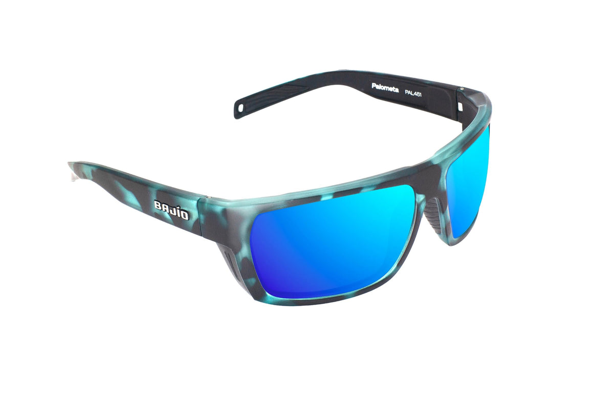 Bajio Sunglasses Palometa Blue Mirror Glass Blue Tort Matte - PAL451011
