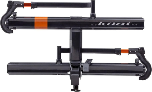 KUAT Sherpa 2.0 Durable Lightweight Aluminum Compact 2 Bike Transporting Hitch Rack with Cable Lock & Foldable Tire Cradles | Capacity - 40 Lbs per Tray