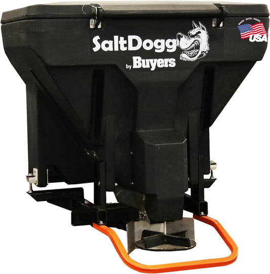 Buyers Products Saltdogg TGS07 Tailgate Salt Spreader, Made In The USA, 11 cu ft/825lb Capacity, Horizontal Auger Feed, Commerial Salt Spreader With Ground or Truck Bed Loading