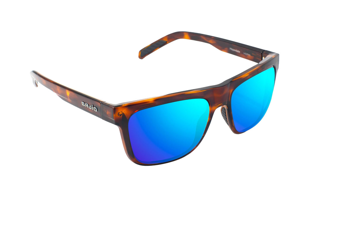 Bajio Sunglasses Hopedale Blue Mirror Glass Brown Tort Gloss - HOP111001