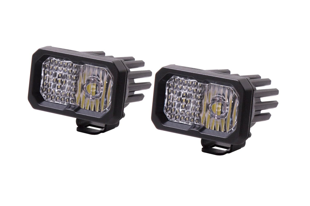 Diode Dynamics C2 1.0 SAE/DOT White Pro Standard LED Pod (pair), Combo w/Red Backlight