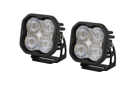 Diode Dynamics SS3 SAE/DOT White Sport LED Pod (pair), SAE Fog with Amber Backlight