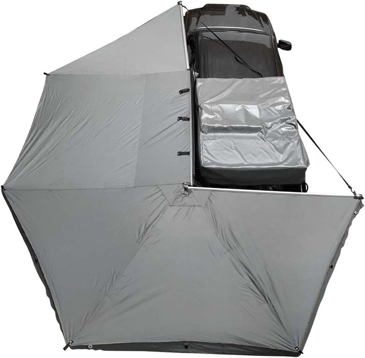 Overland Vehicle Systems HD Nomadic 270 Drivers Side Awning | Dark Grey | 270-Degree Vehicle Shade Coverage | Heavy-Duty Aluminum Overland Awning for Trucks & SUVs | Black Travel Cover | 19519907