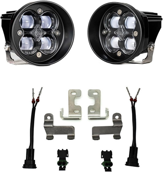 Baja Designs Squadron-R SAE Fog Pocket LED Light Kit for Toyota 4Runner, Tacoma, Tundra, Sequoia (SAE Fog; Clear)