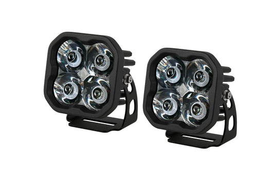Diode Dynamics SS3 SAE/DOT White Sport LED Pod (pair), Spot with Amber Backlight