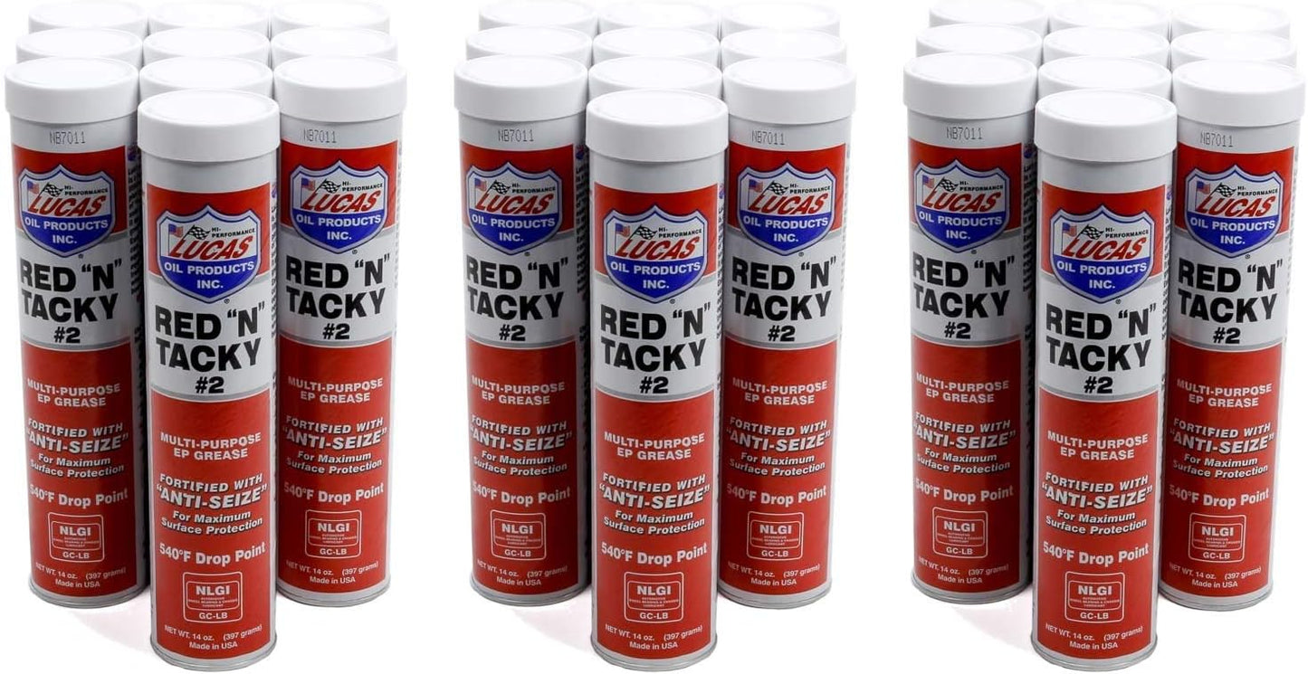 Lucas Oil 10005-30 Red-N-Tacky Grease - 14 oz. Tube, (Case of 30)