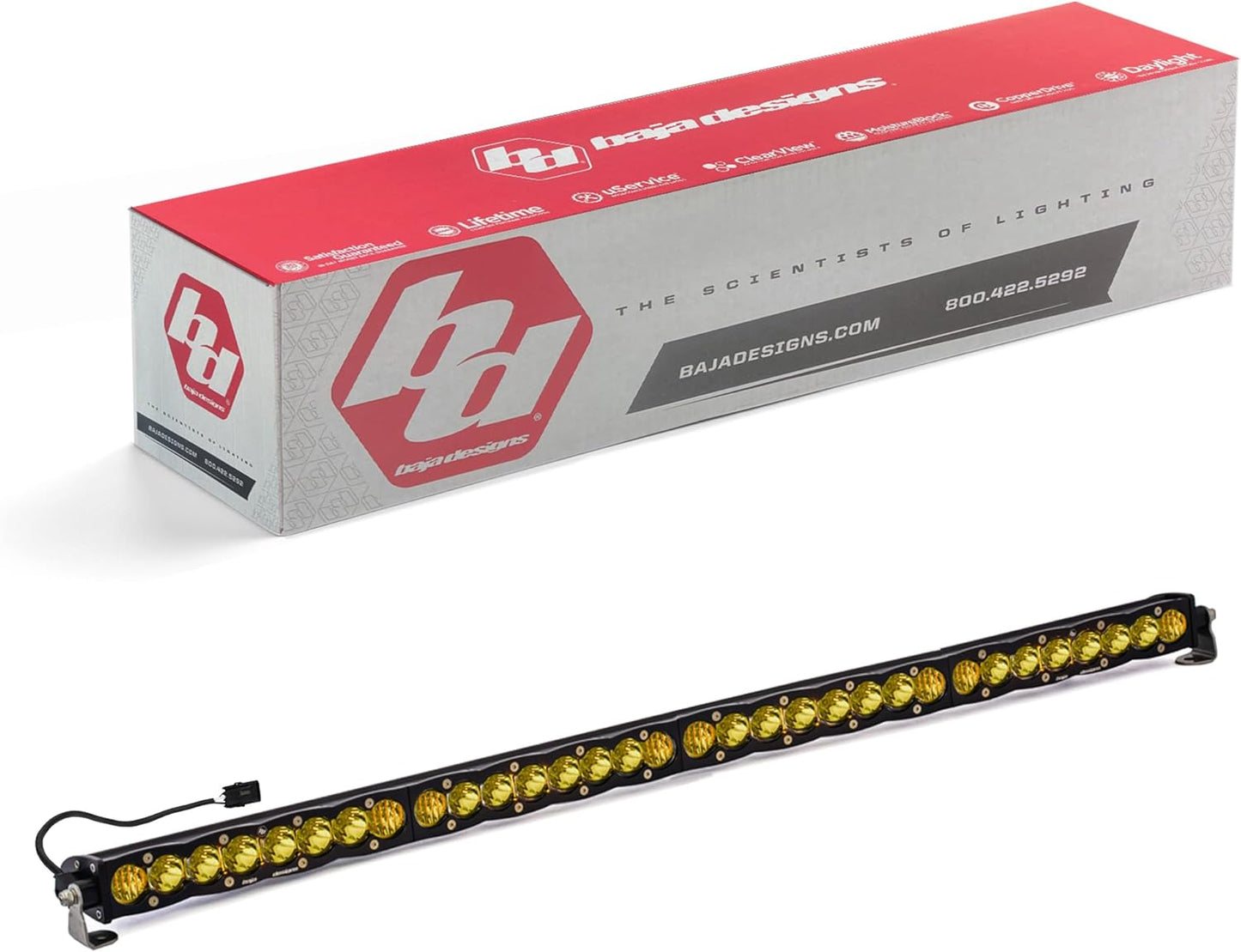 Baja Designs S8 40" LED Light Bar with Amber Backlight - Off-Road Lighting for Jeeps, Trucks, 4x4, UTV & Overlanding - Driving/Combo Beam, Baja Amber Lens