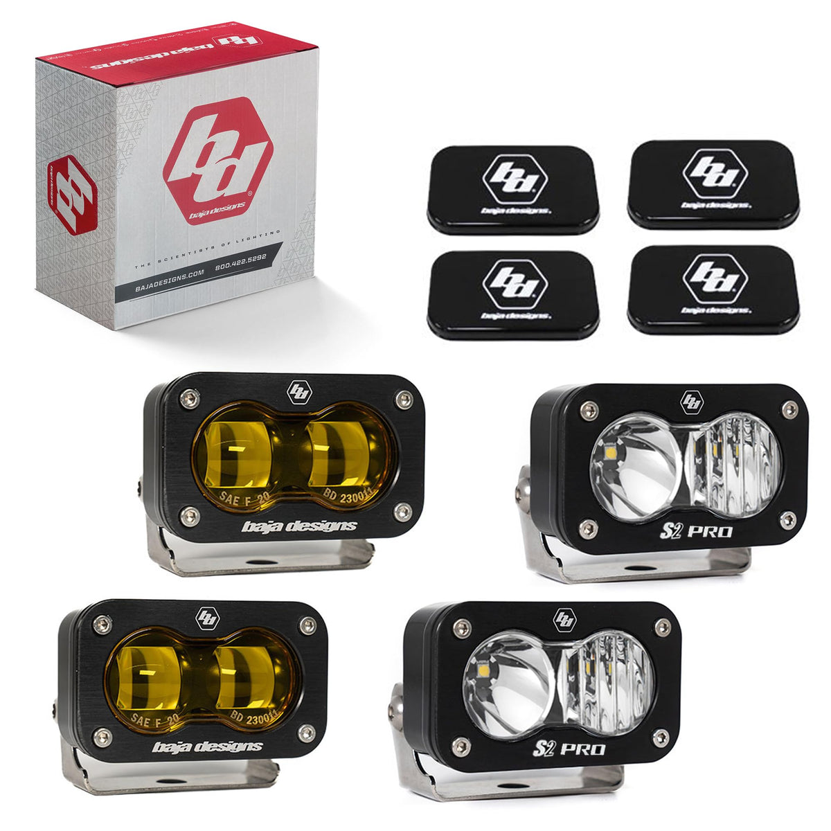 Baja Designs 21C F150 RAPTOR/23C BRONCOS2 Sae AMBER/S2 Pro Fog Pocket Kits - 448183