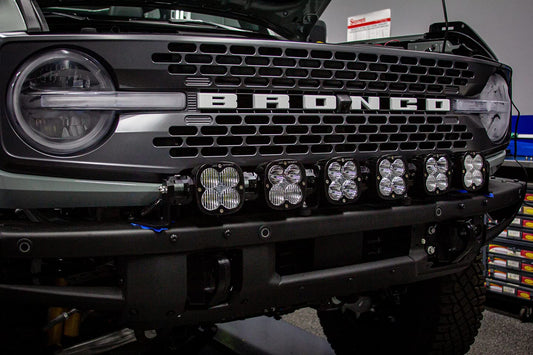 Baja Designs 6 Xl Linkable Light Bar Kit Plastic Bumper Mount with Upfitter 21UP Ford Bronco - 447768UP