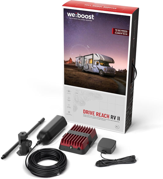 weBoost Drive Reach RV II- Cell Phone Signal Booster kit | Boosts 4G LTE & 5G for All U.S. Carriers - Verizon, AT&T, T-Mobile & More | Made in The U.S. | FCC Approved (Model 474061)