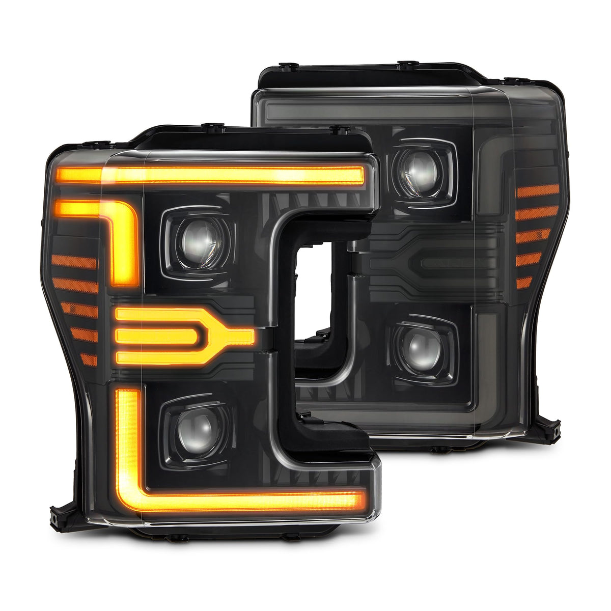 AlphaRex USA 1719 F250/F35/F450/F550 Luxxled Projector Headlights Chrome - 880322