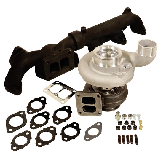 BD Diesel Performance BD Diesel 1045292 Iron Horn Turbocharger Kit; S363SXE/76 0.91AR; Flow 79 lb/min.; Incl. Turbo/ORBM16x1.5 Plug/Oil Drain Gasket/Fitting/Bolt/T4 Manifold Kit/T4 Gasket Kit;