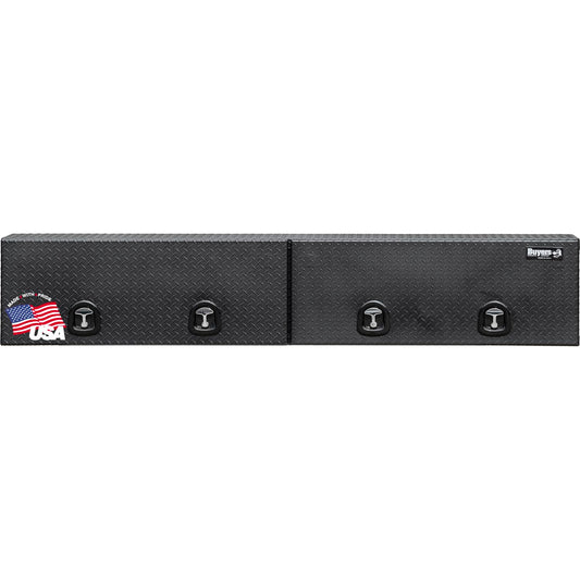 Buyers Products 1722361 Topsider Truck Tool Box, 16x13x96 Inch, Matte Black Diamond Tread Aluminum, Dual Flip-Up Doors, Locking Compression Latch, Weather Resistant, No-Drill Mount, Made in USA