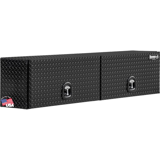 Buyers Products 1721351 Topsider Truck Tool Box, 16x13x72 Inch, Gloss Black Diamond Tread Aluminum, Dual Flip-Up Doors, Locking Compression Latch, Weather Resistant, No-Drill Mount, Made in USA