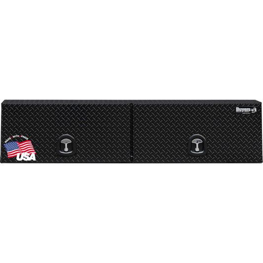 Buyers Products 1721356 Topsider Truck Tool Box, 16x13x88 Inch, Gloss Black Diamond Tread Aluminum, Dual Flip-Up Doors, Locking Compression Latch, Weather Resistant, No-Drill Mount, Made in USA
