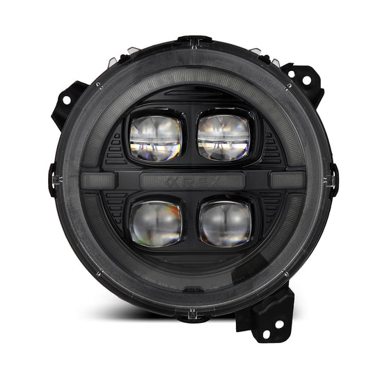 AlphaRex USA 18C WRANGLER/GLADIATOR JL/LT Nova Series LED Prjctr Headlights Alpha Blck - 880867