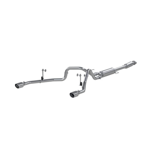 MBRP 3-Inch/2.5-Inch T409 Stainless Steel Cat-Back Exhaust Dual Rear Exit with T304 Stainless Steel Tips | Fits Ford F-150 2021-2024, 2.7L/3.5L EcoBoost, 5.0L | Street Profile | S5215409