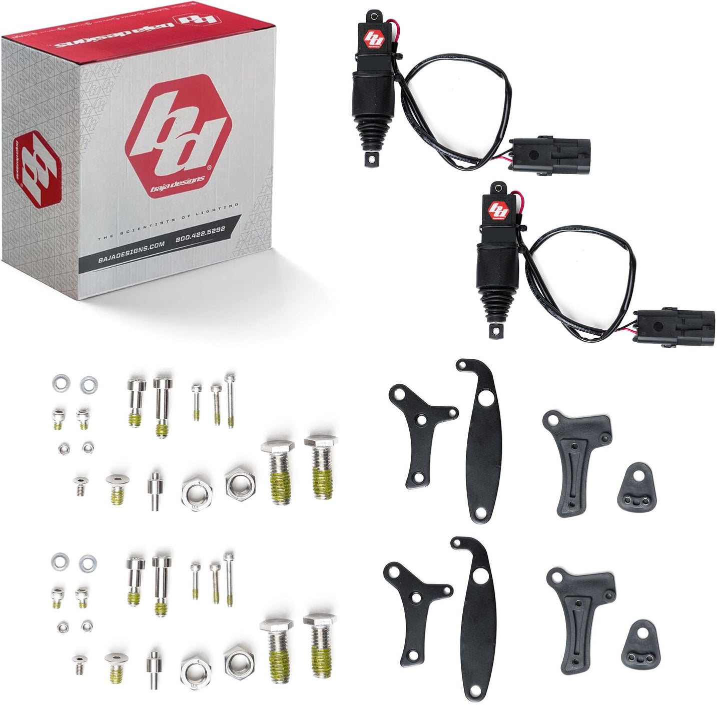 Baja Designs Reflex Light Actuator Kit for 20", 30", 40", 50" OnX6+ Series LED Light Bar - Motorized Pitch Adjustment Up to 20Â°, Low-Profile Bolt-On Mount, Waterproof Construction (Two Actuators)
