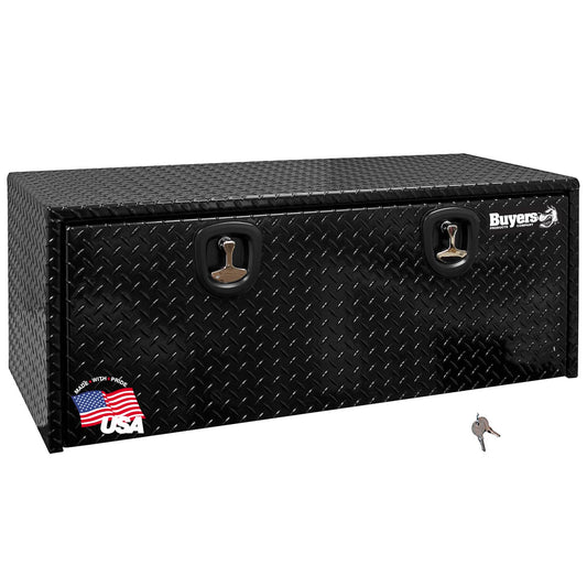 Buyers Products 1725120 Black Diamond Tread Aluminum Underbody Truck Tool Box, 18 x 24 x 48 Inch, Made In The USA, Truck Box For Storage & Organization, Durable Job Box for Truck