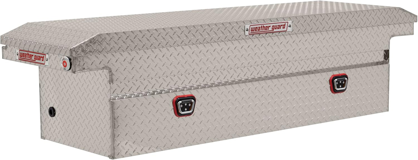 Weather Guard Model 121-0-04 Saddle Truck Box, Aluminum, For Full Size Trucks, Low Profile, Clear, 11.0 cu ft capacity