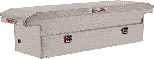 Weather Guard Model 121-0-04 Saddle Truck Box, Aluminum, For Full Size Trucks, Low Profile, Clear, 11.0 cu ft capacity