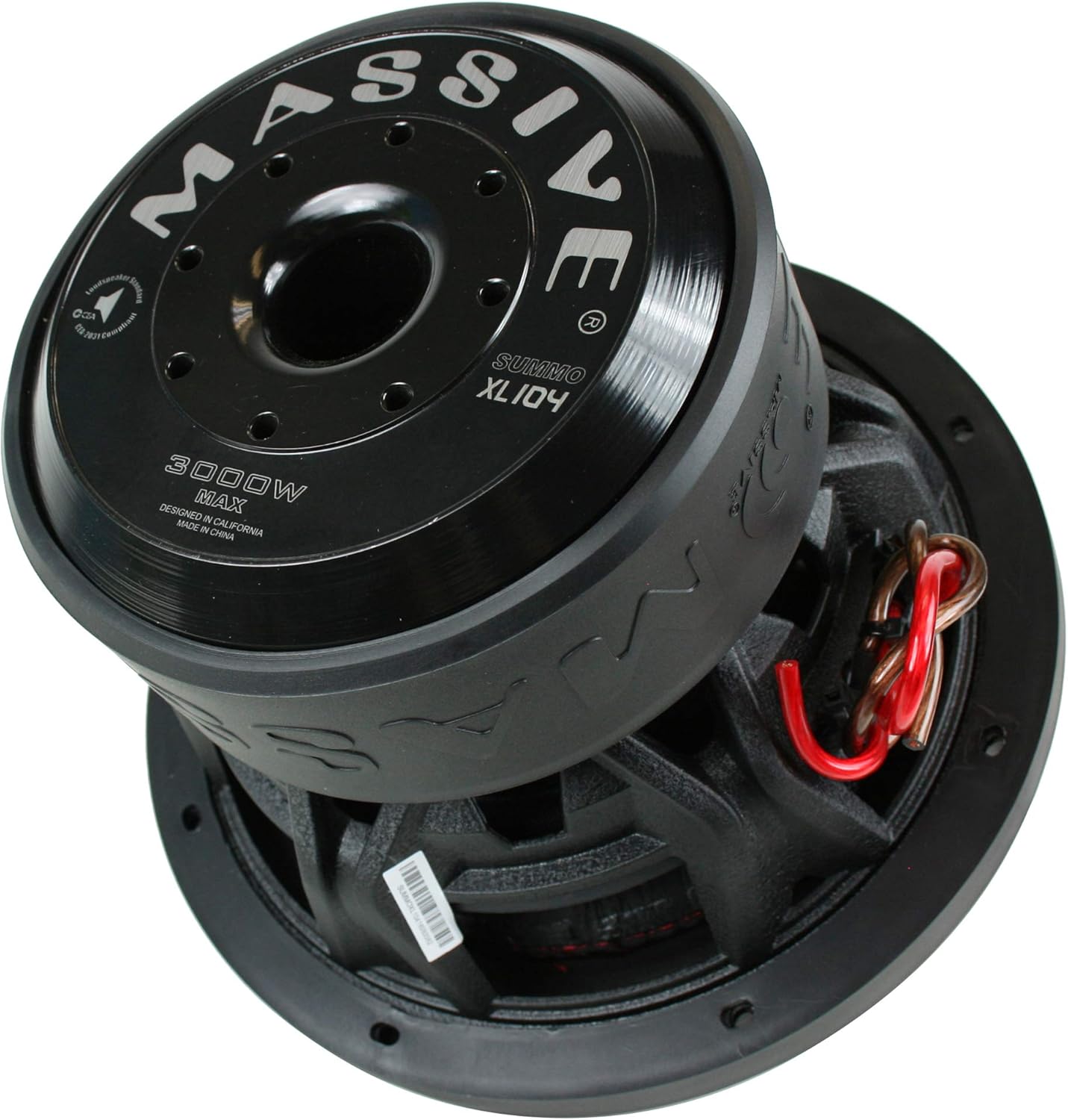 Massive Audio 10" 3000 Watt Subwoofer Dual 4 Ohm Competition SUMMOXL104