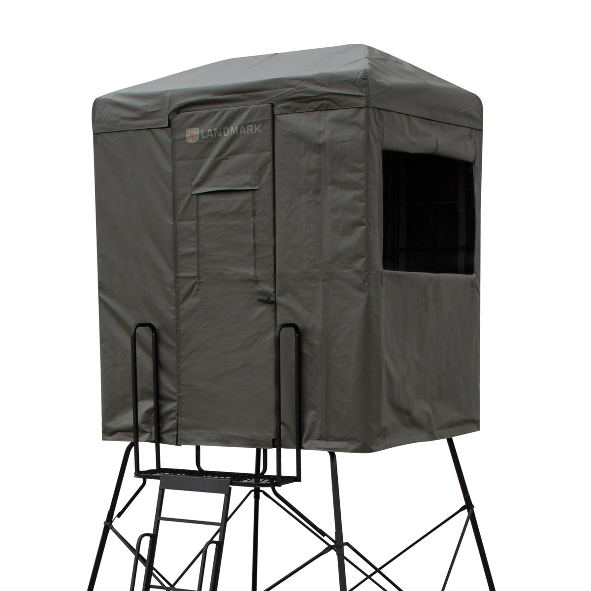 Rivers Edge Landmarkâ„¢ 550 Hunting Blind LM550B â€“ 7' Tall, 6' x 4.5' Interior, Adjustable Windows, Steel Frame, Marine-Grade Fabric â€“ Fits LM550T Tower Only