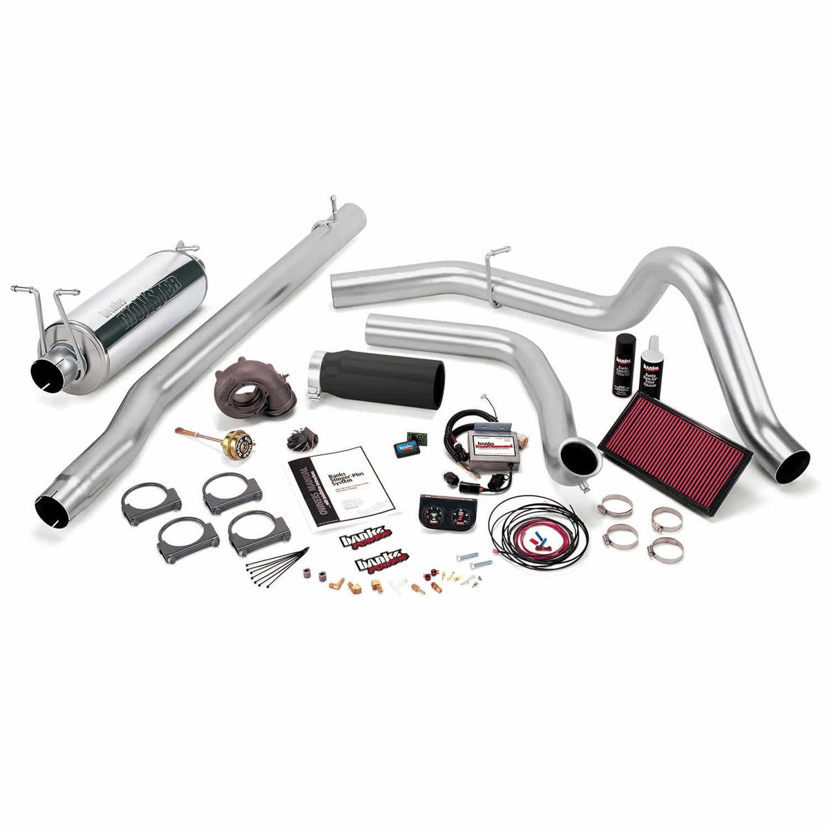 Banks Engineering Stingerplus System Single Exh S/SBLACK Tip 200003 Ford 7.3L Excursion - 47569-B