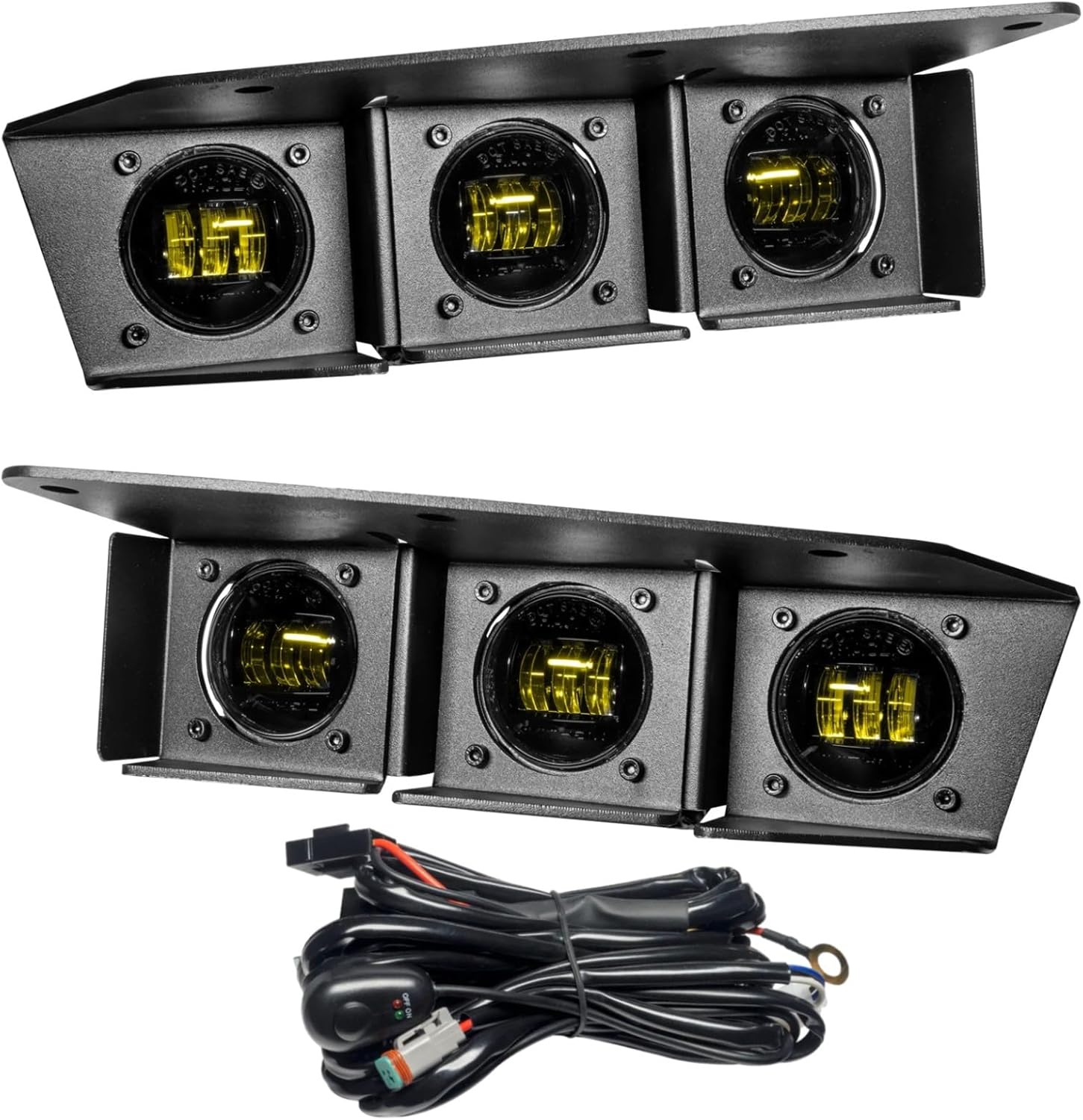 ORACLE Lighting 5890-006 Yellow Triple LED Fog Light Kit for Steel Bumper fits 2021 2024 Bronco - Six High-Powered Emitters, Provides Significant Visibility