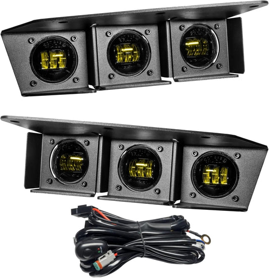 ORACLE Lighting 5890-006 Yellow Triple LED Fog Light Kit for Steel Bumper fits 2021 2024 Bronco - Six High-Powered Emitters, Provides Significant Visibility