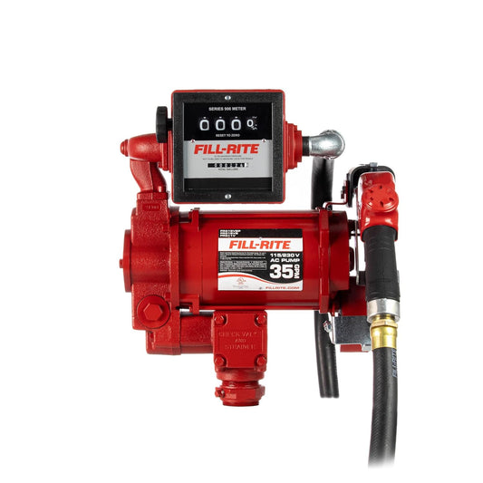 Fill-Rite FR311VB 115V/230V 35 GPM Fuel Transfer Pump with Mechanical Meter Package (Gallons) - Heavy-Duty Electric Pump with High Flow Rate and Durable Construction