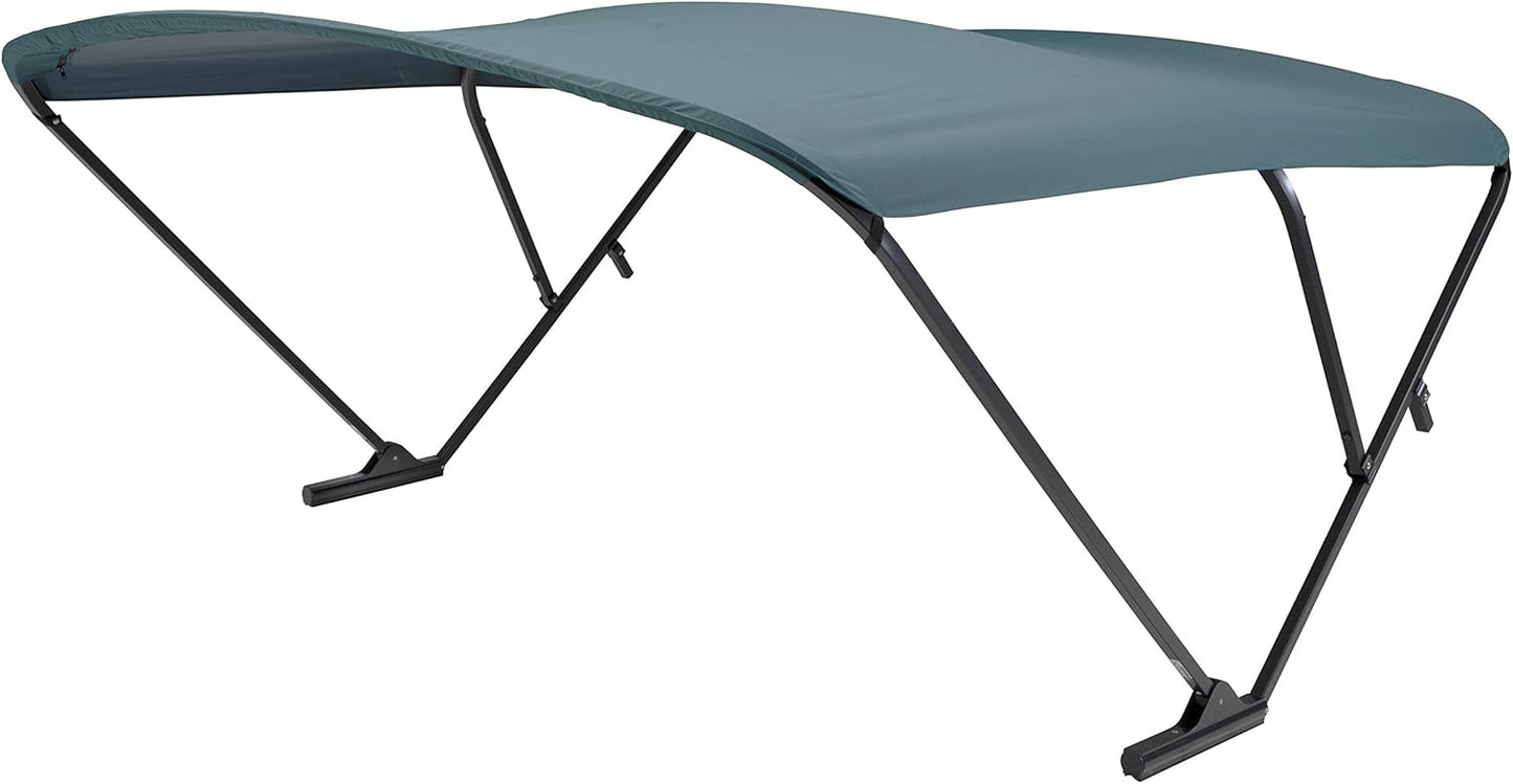 Power Pontoon Bimini Top - Black Anodized Frame, Green Fabric