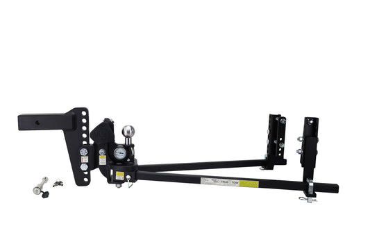 Weigh Safe TrueTow Heavyweight Distribution Hitch - Adjustable 8" Drop with 2" Shank - 18,500 lbs GTW w/Keyed Alike Hitch Pin Lock