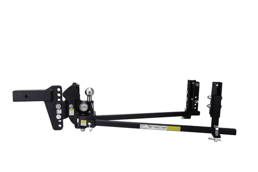 Weigh Safe TrueTow Heavyweight Distribution Hitch - Adjustable 4" Drop w/2.5" Shank - 18,500 lbs GTW w/Keyed-Alike Hitch Pin Lock, Coupler Lock, & Padlock
