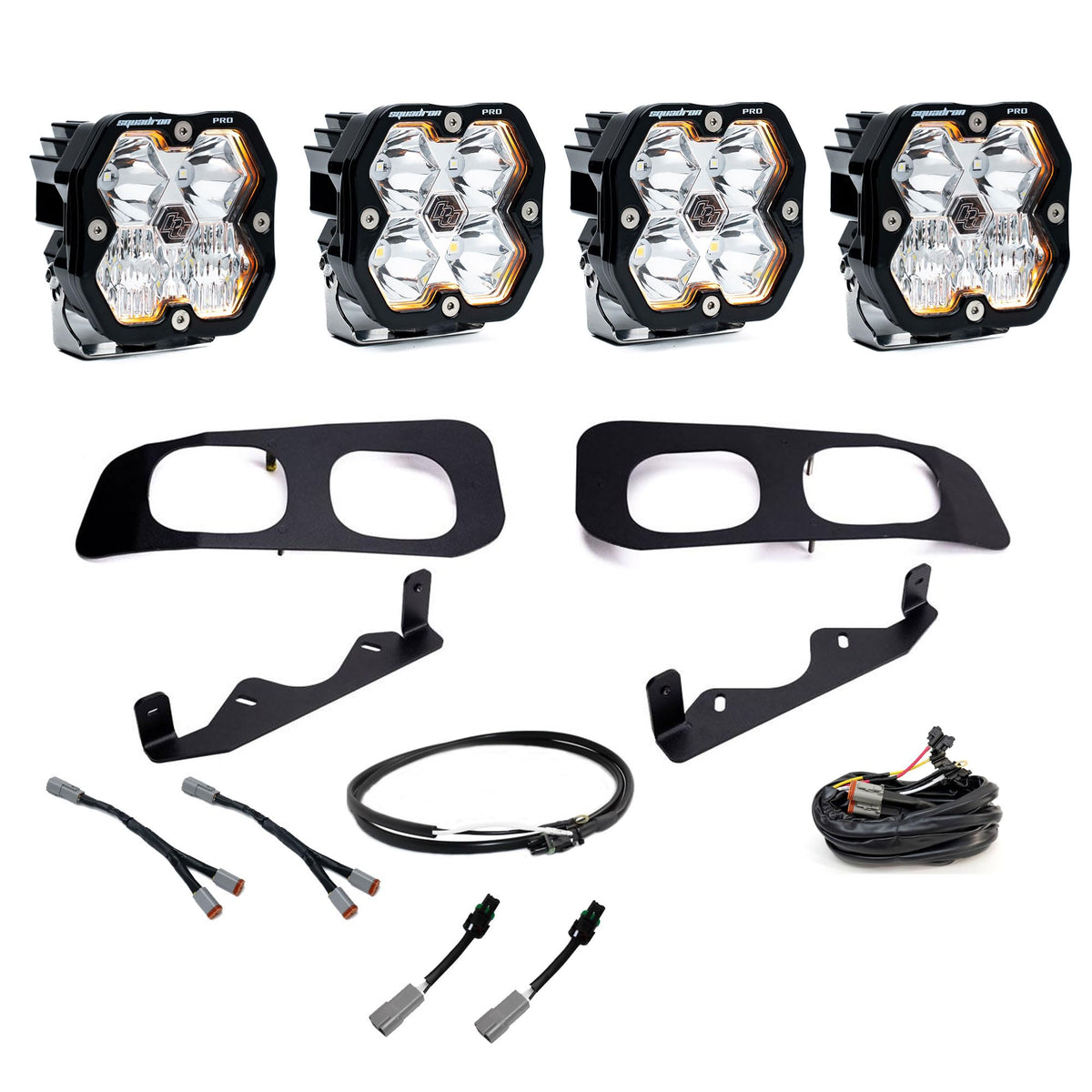 Baja Designs 23C F250/F350 Super Duty Dual Fog Pocket Kit Upfitter Squadron Pro 2.0 Clear Mu - 44-0035-UP