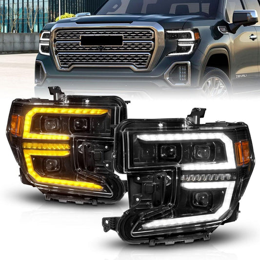 Anzo Usa 1921 Sierra LED Trio Projector Headlights with Drl & Initiation Feature Black - 111600