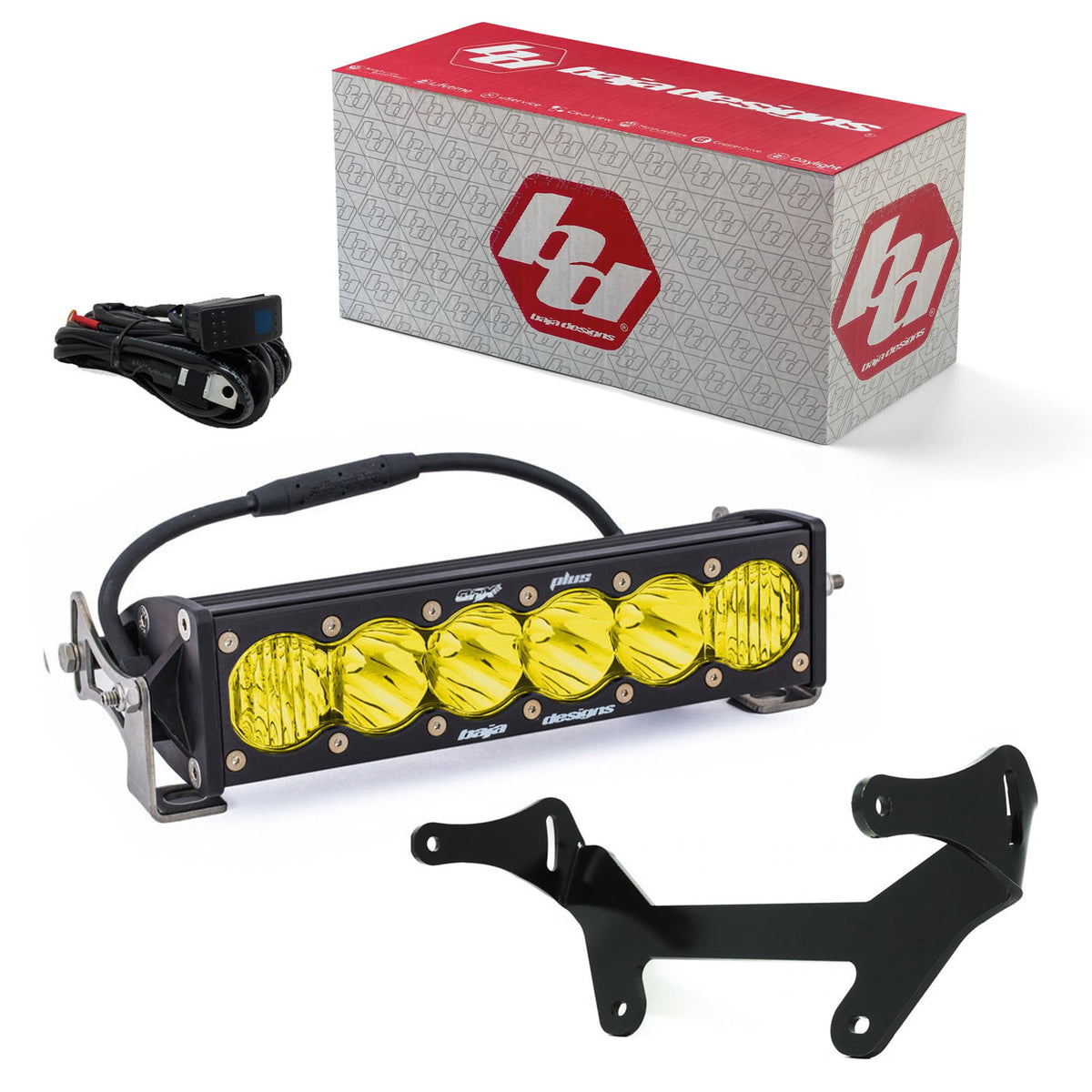 Baja Designs 17C Canam Maverick X3 ONX6+ LED 10 in Shock Mount Kit DRIVING/COMBO Baja Amber - 447120