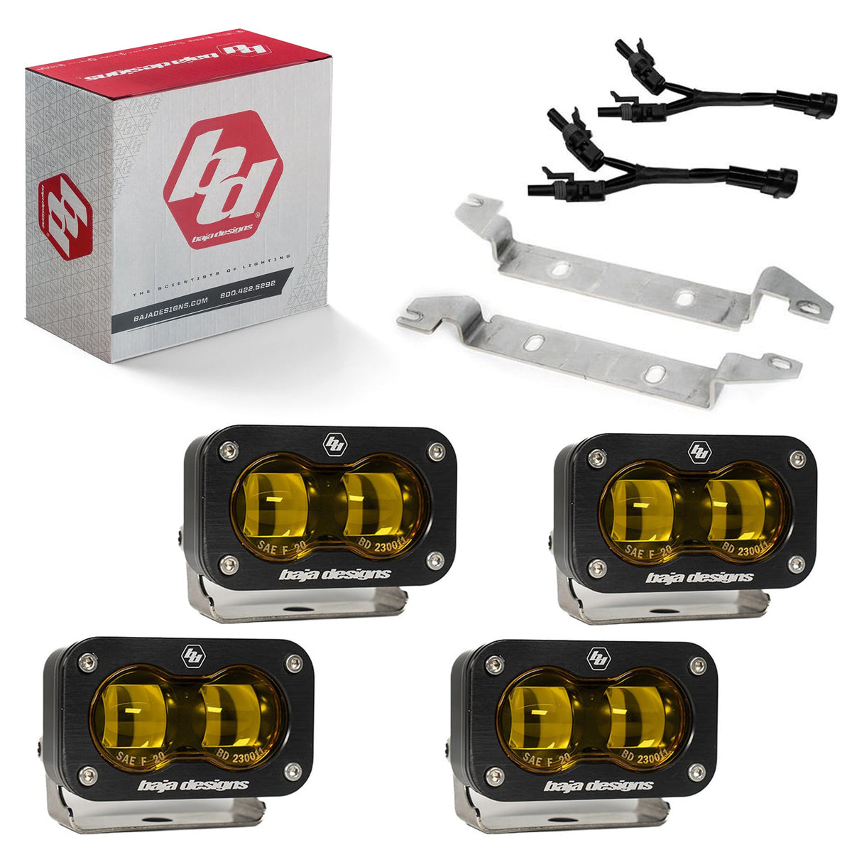 Baja Designs 24C Tacoma S2 Sae OEM Fog Light Replacement Kit Sae SPOT/BAJA Amber - 448240