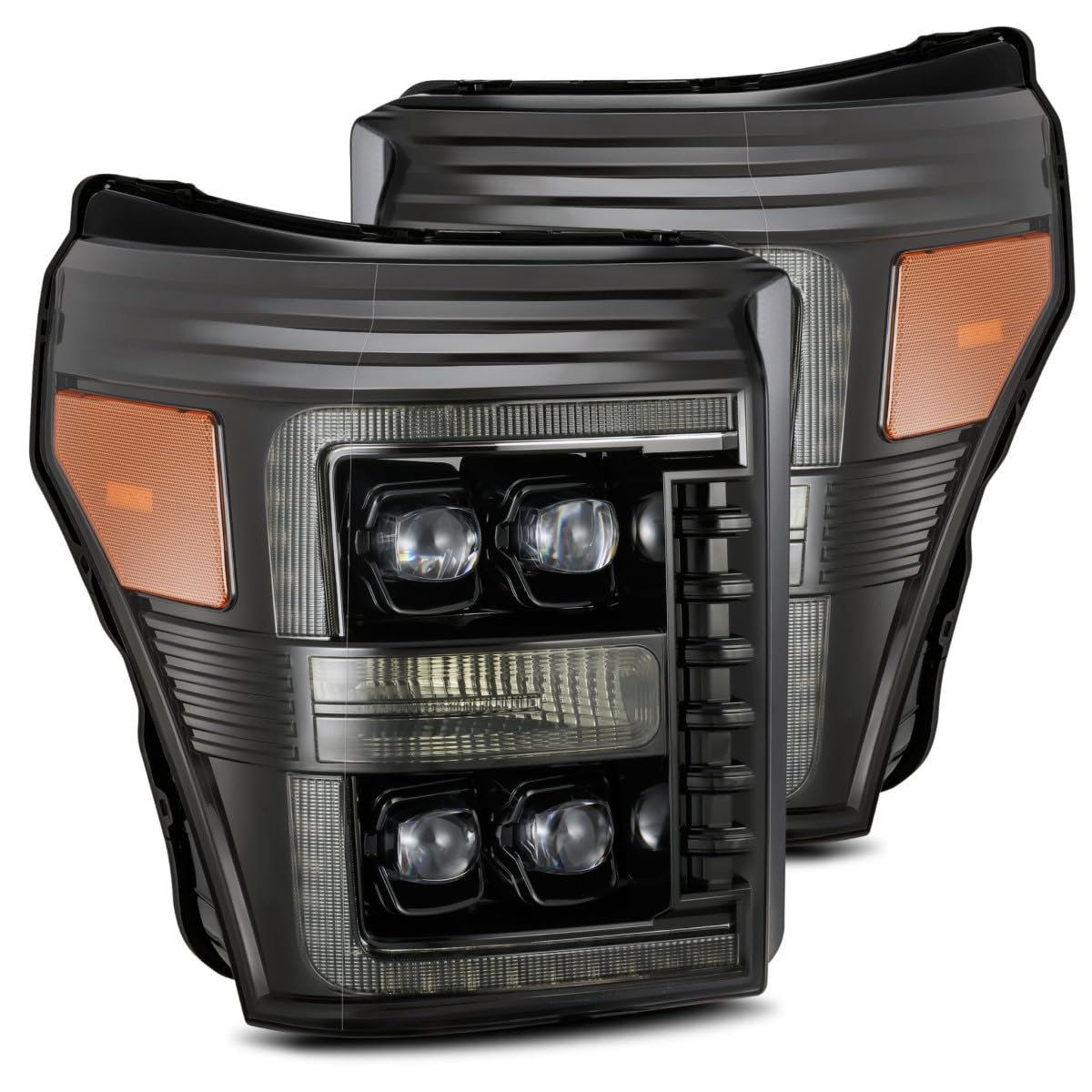 AlphaRex USA 1116 F250/F350/F450/F550 Novaseries LED Projector Headlights Plank Style Design Alphablack - 880147