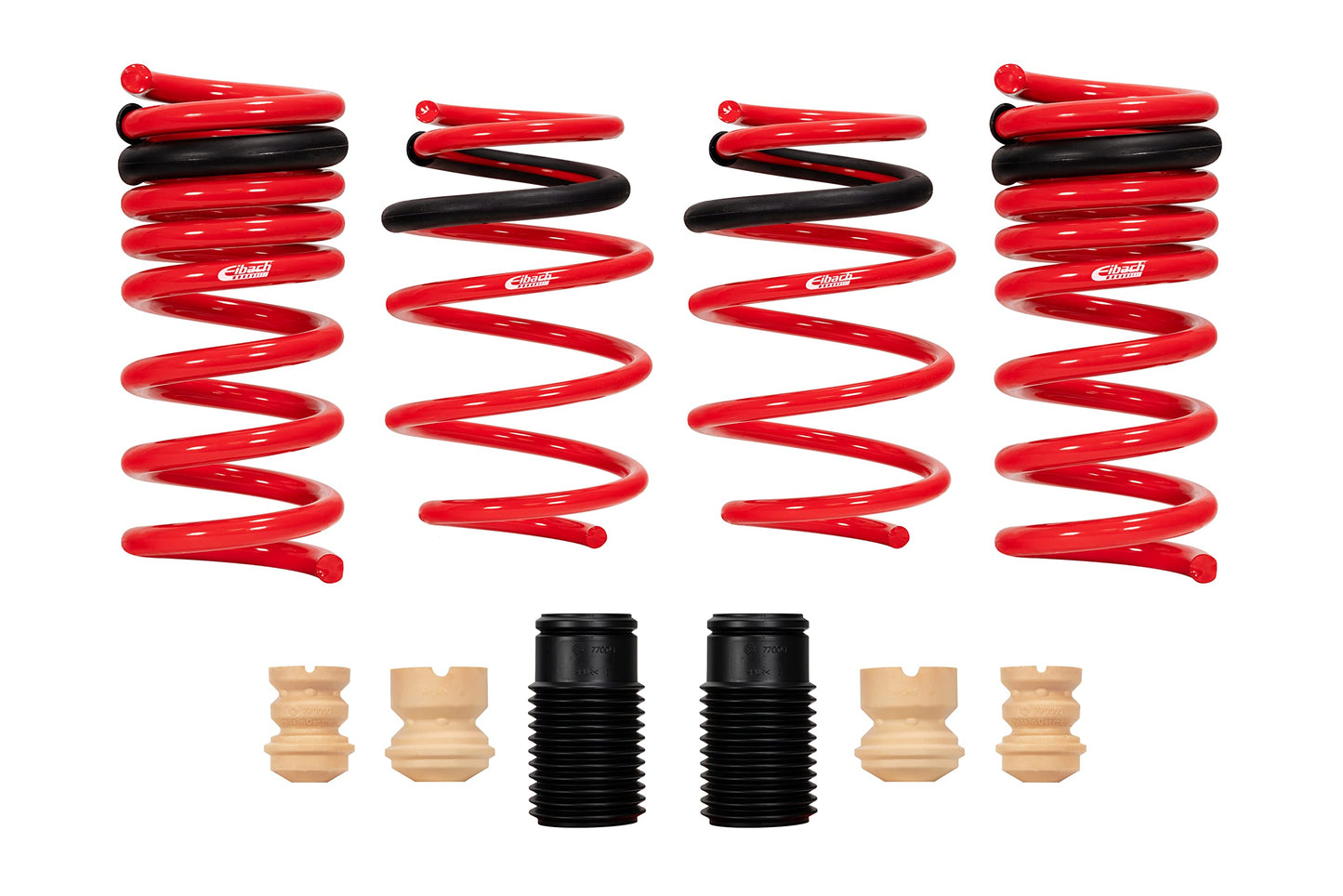 Eibach Suspension Spring Kit, SPORTLINE, Lowering, 4 Coil Springs, Red Powder Coat, compatible with Ford Mustang 2024-25, Kit