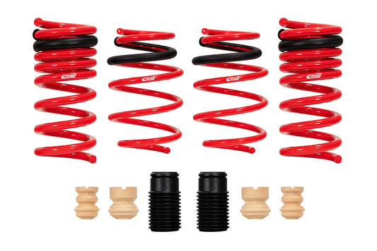 Eibach Suspension Spring Kit, SPORTLINE, Lowering, 4 Coil Springs, Red Powder Coat, compatible with Ford Mustang 2024-25, Kit