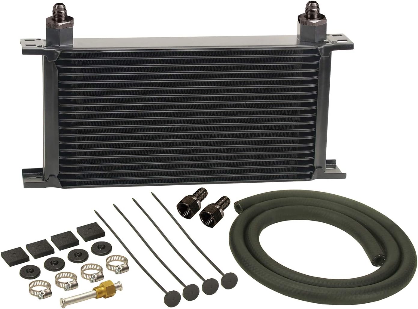 Derale 13403 Series 10000 Stacked Plate Transmission Oil Cooler 19 Row,Black