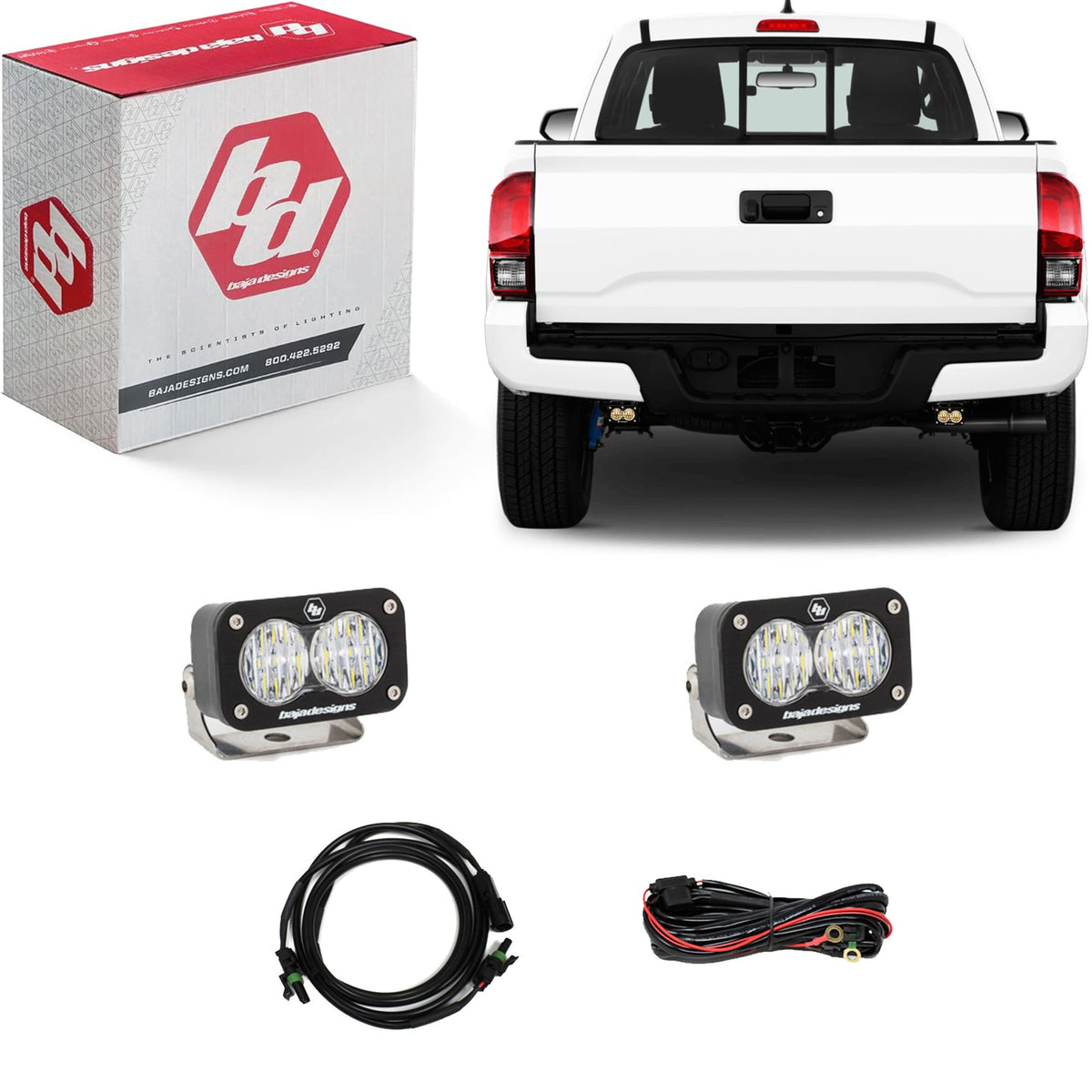 Baja Designs S2 Sport Dual Reverse KIT1021 4RUNNER;0521 Tacoma(wide Cornering;clear) - 447720