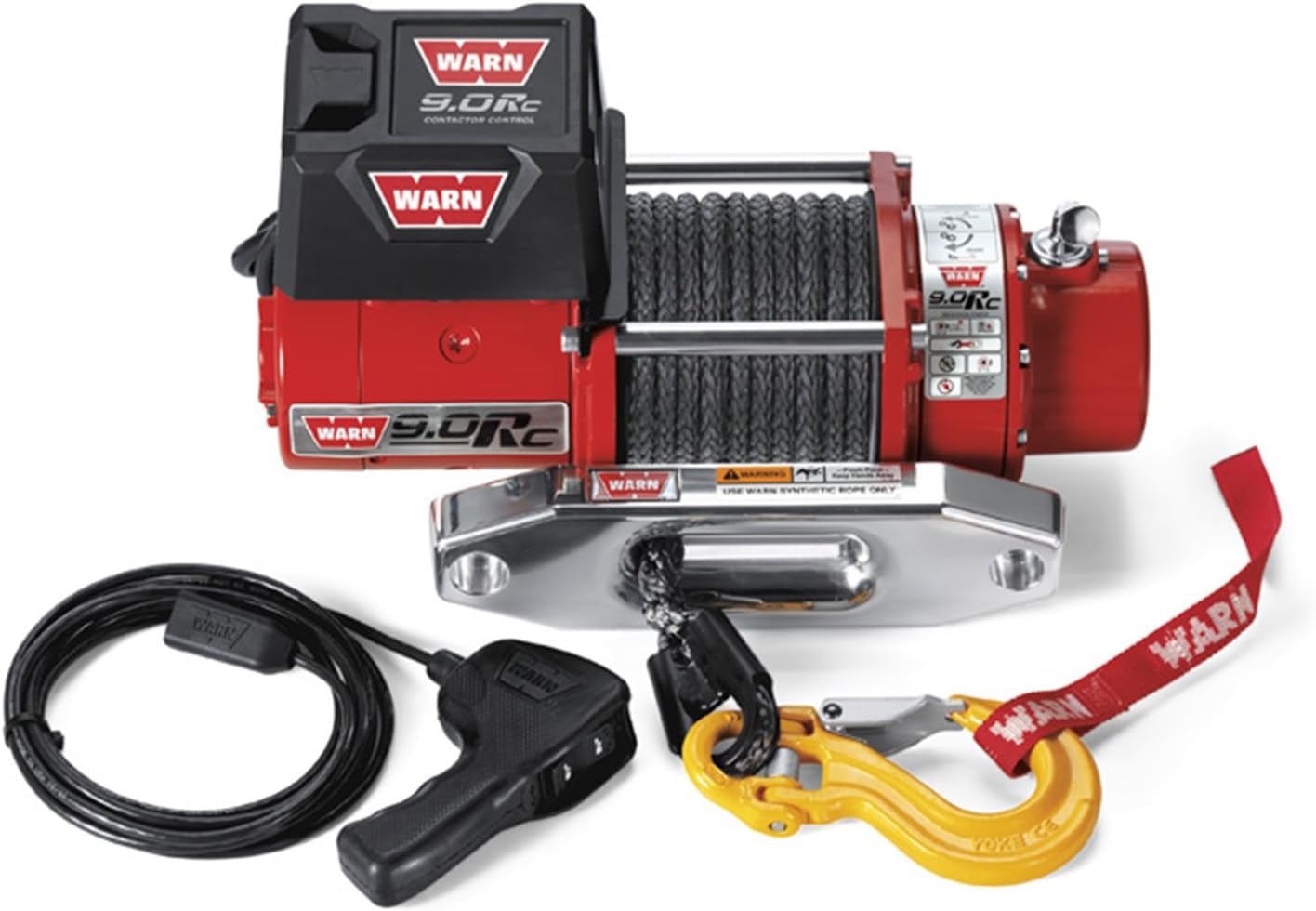 WARN 71550 9.0Rc Series Rock Crawler Electric 12V Winch with Synthetic Cable Rope: 3/8" Diameter x 50' Length, 4.5 Ton (9,000 lb) Pulling Capacity