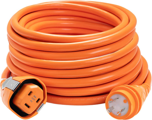 SmartPlug 30 Amp 50' Marine Shore Power Cord – Heavy-Duty RV & Boat Accessories – Weatherproof, Tinned Wire, LED Indicator – Compatible with Marinco, Blue Sea Systems, 30 Amp Twist Lock Plug