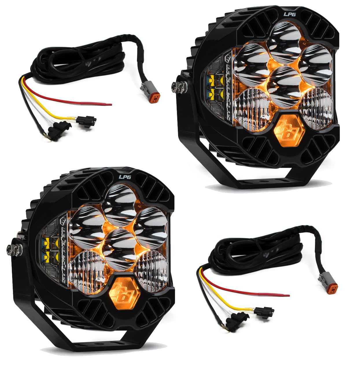 Baja Designs LP6 Pro Bumper KIT20C JT/18C JL;with OE Steel BUMPER(DRIVING/COMBO;CLEAR;UPFITTE - 447671UP