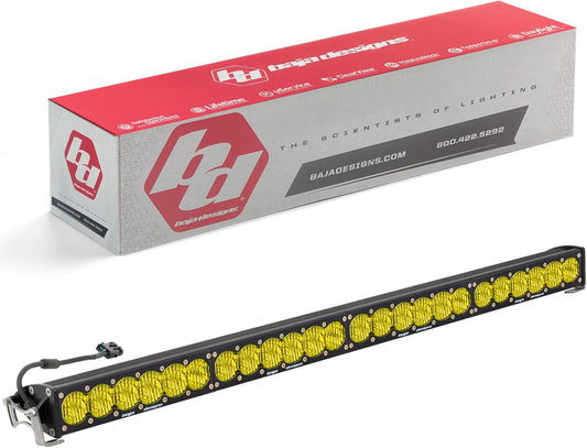 Baja Designs OnX6+ Straight LED Light Bar, Off Road Lights, Driving Headlights for Truck, SUV, UTV, Super Bright Driving/Combo Pattern, 40 Inch, Waterproof, Black, Amber